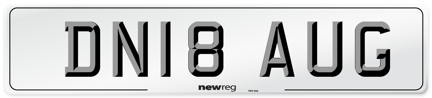 DN18 AUG Number Plate from New Reg